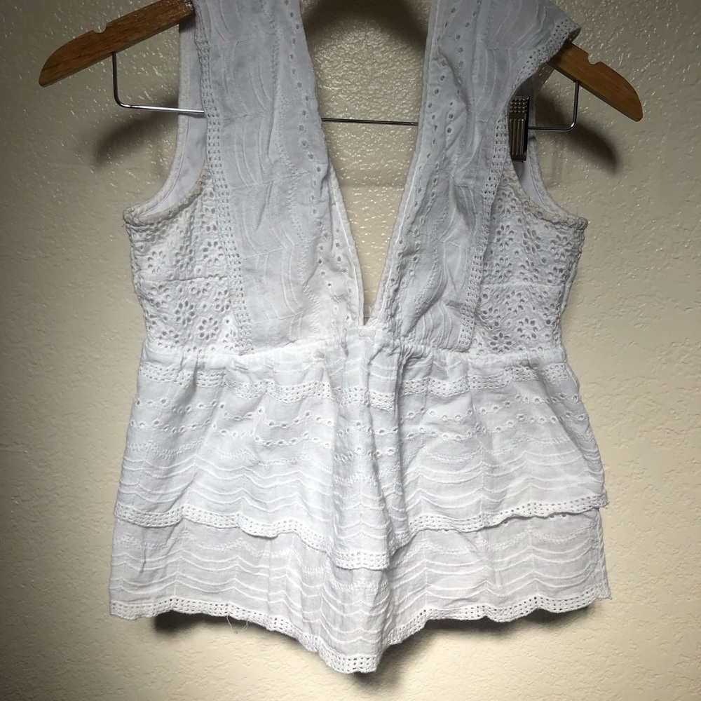 Ganni Binni White lace tank